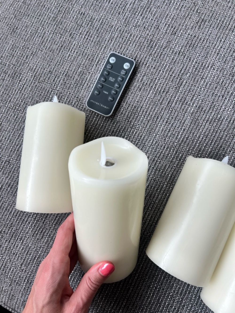Sterno LED Wax Candle Moving Flame 5 Piece Set With Remote Control. Item 1309833 - Picture 5 of 7